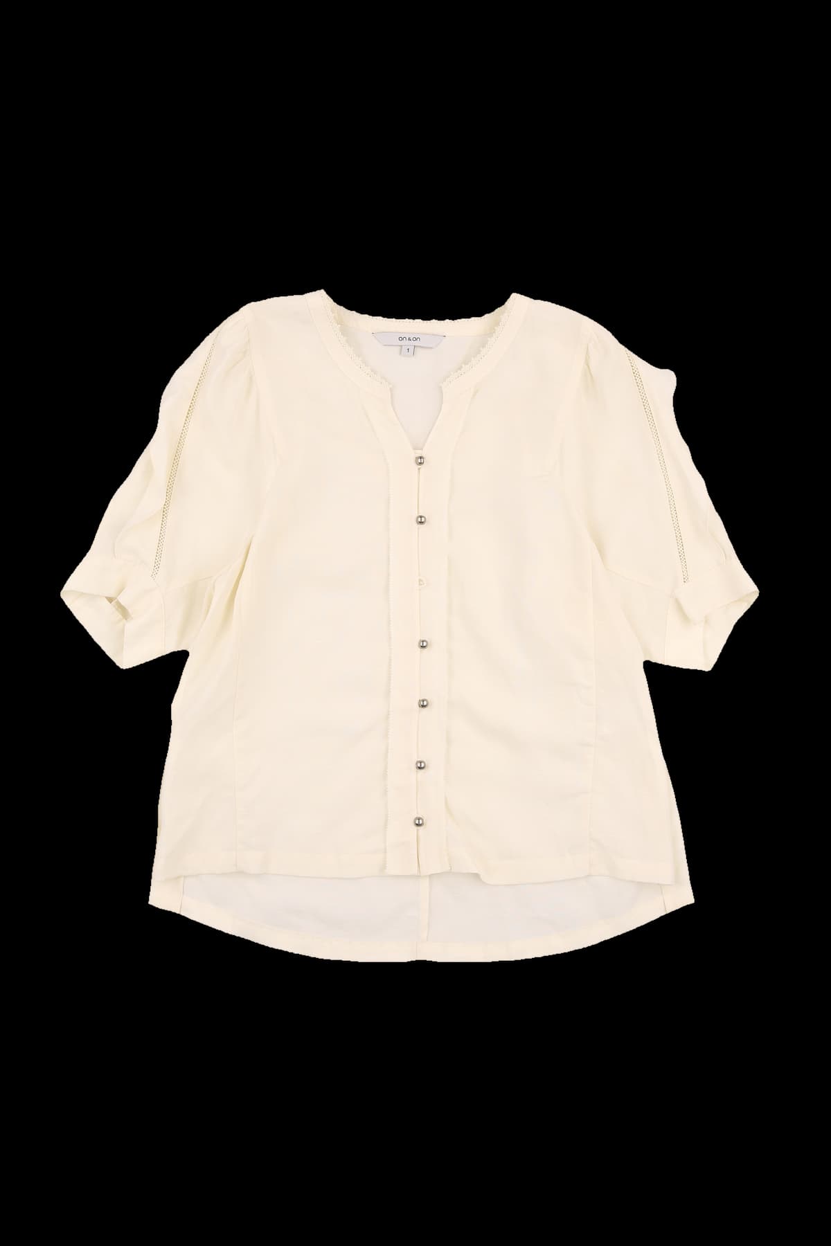 볼륨 소매 블라우스