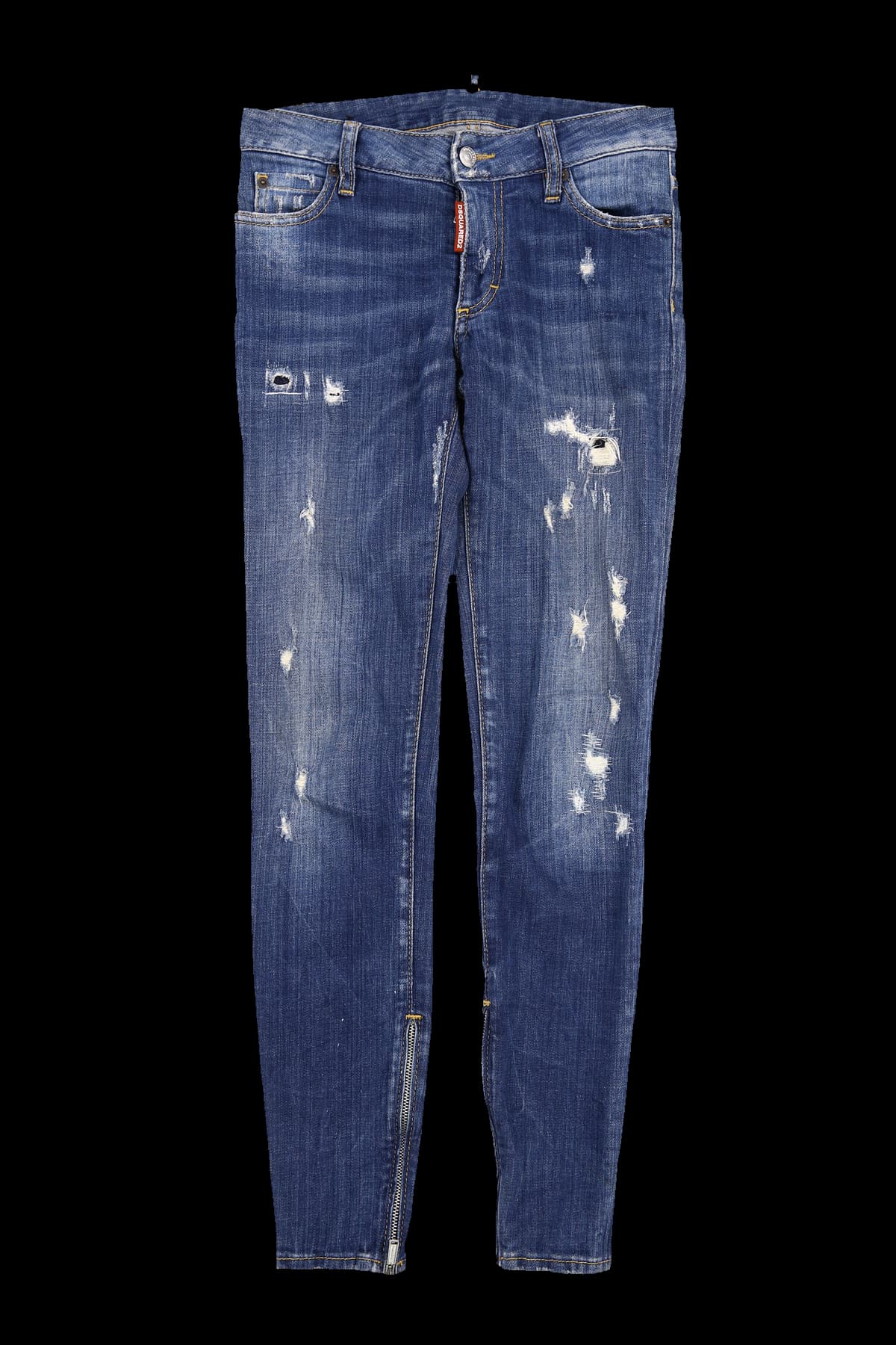 슬림 찢청 워싱 데님