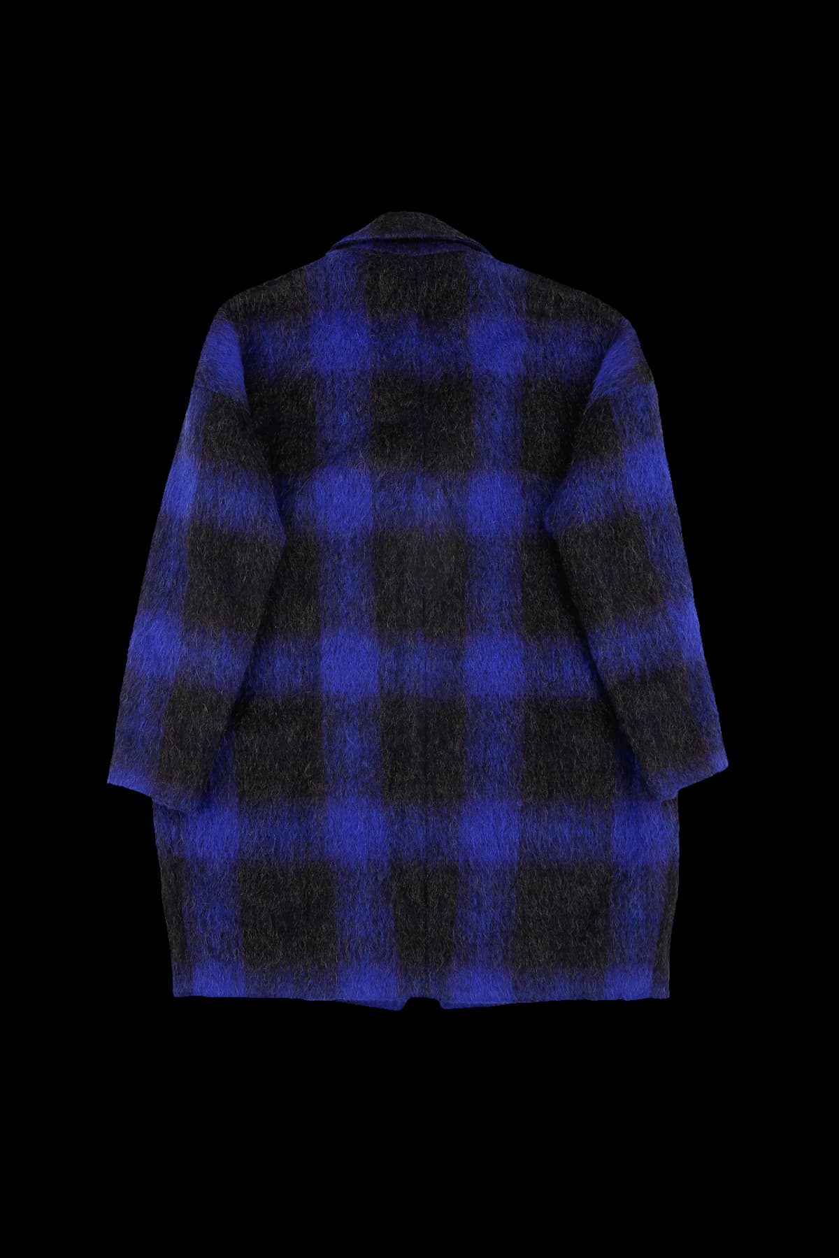 루즈핏 블루 체크 코트