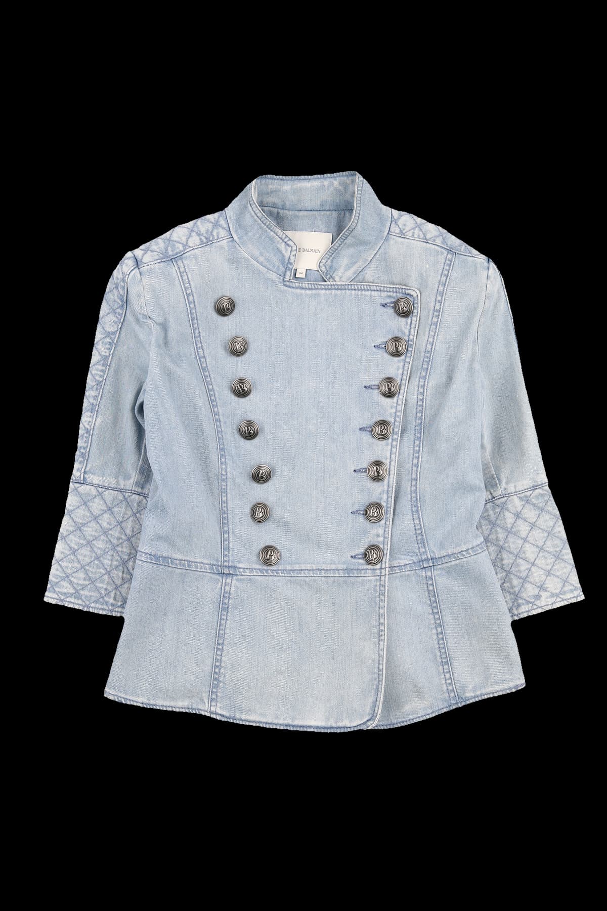 더블 버튼 데님 자켓