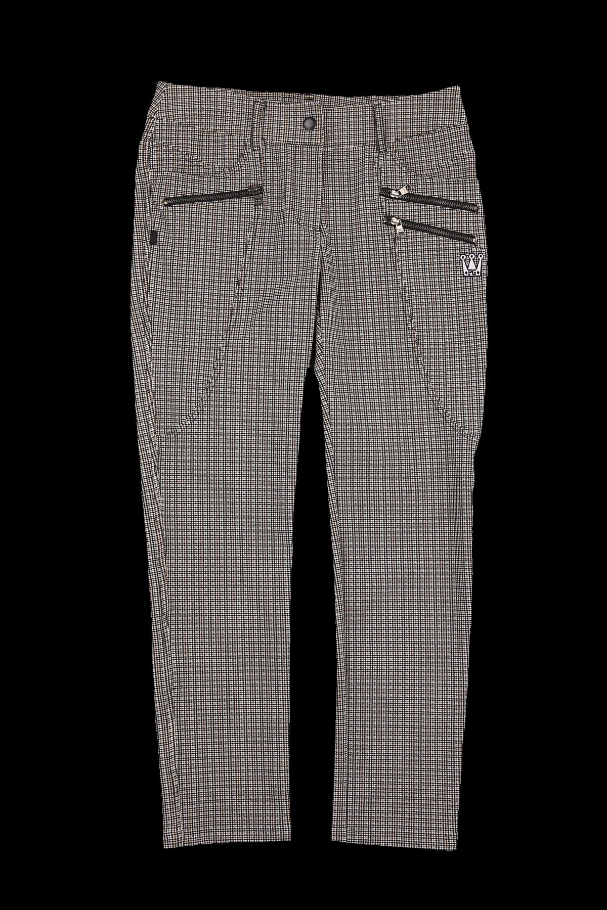 체크 지퍼 포인트 팬츠