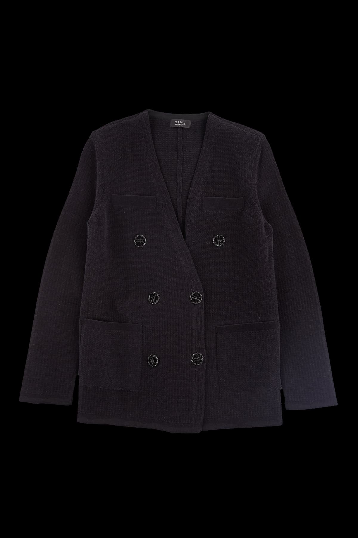 더블 버튼 니트 자켓