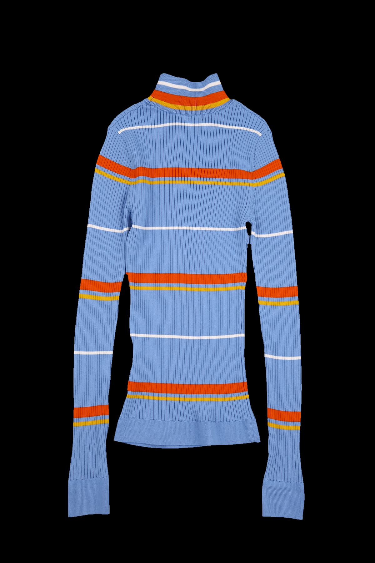 골지 하이넥 배색 니트