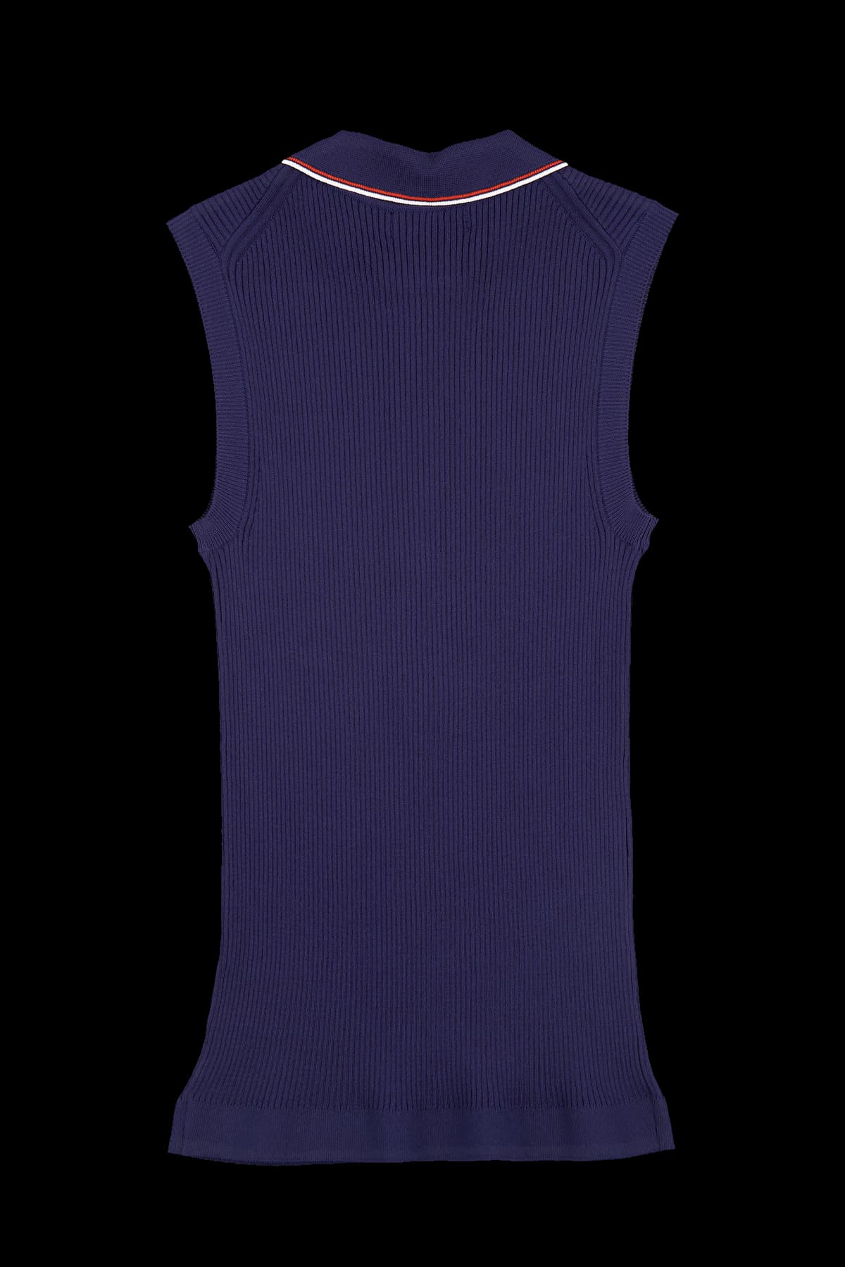 배색 골지 니트 민소매