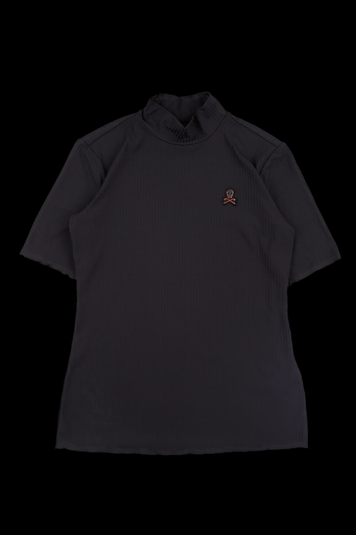 하이넥 골지 반팔티셔츠