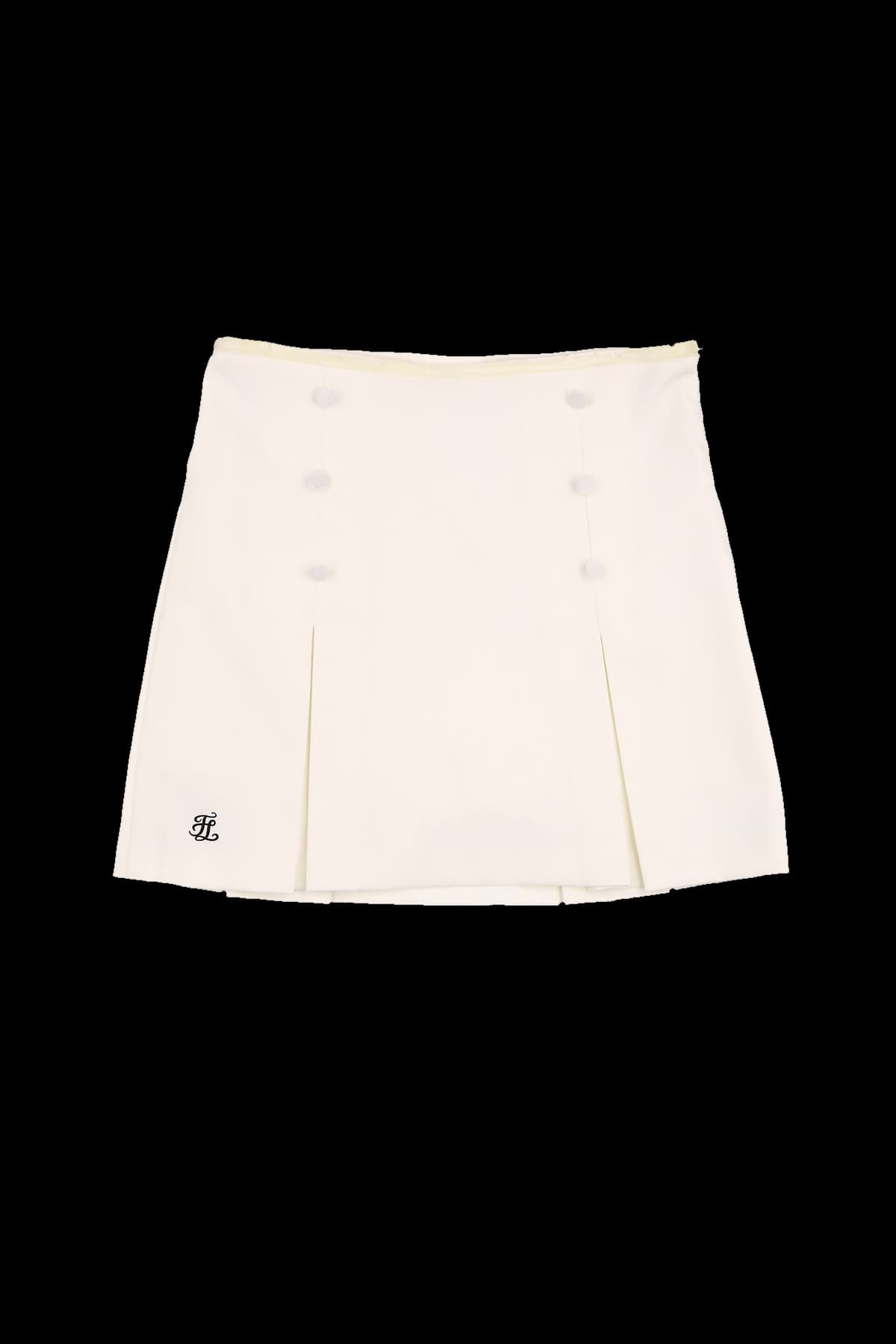 버튼 플리츠 스커트