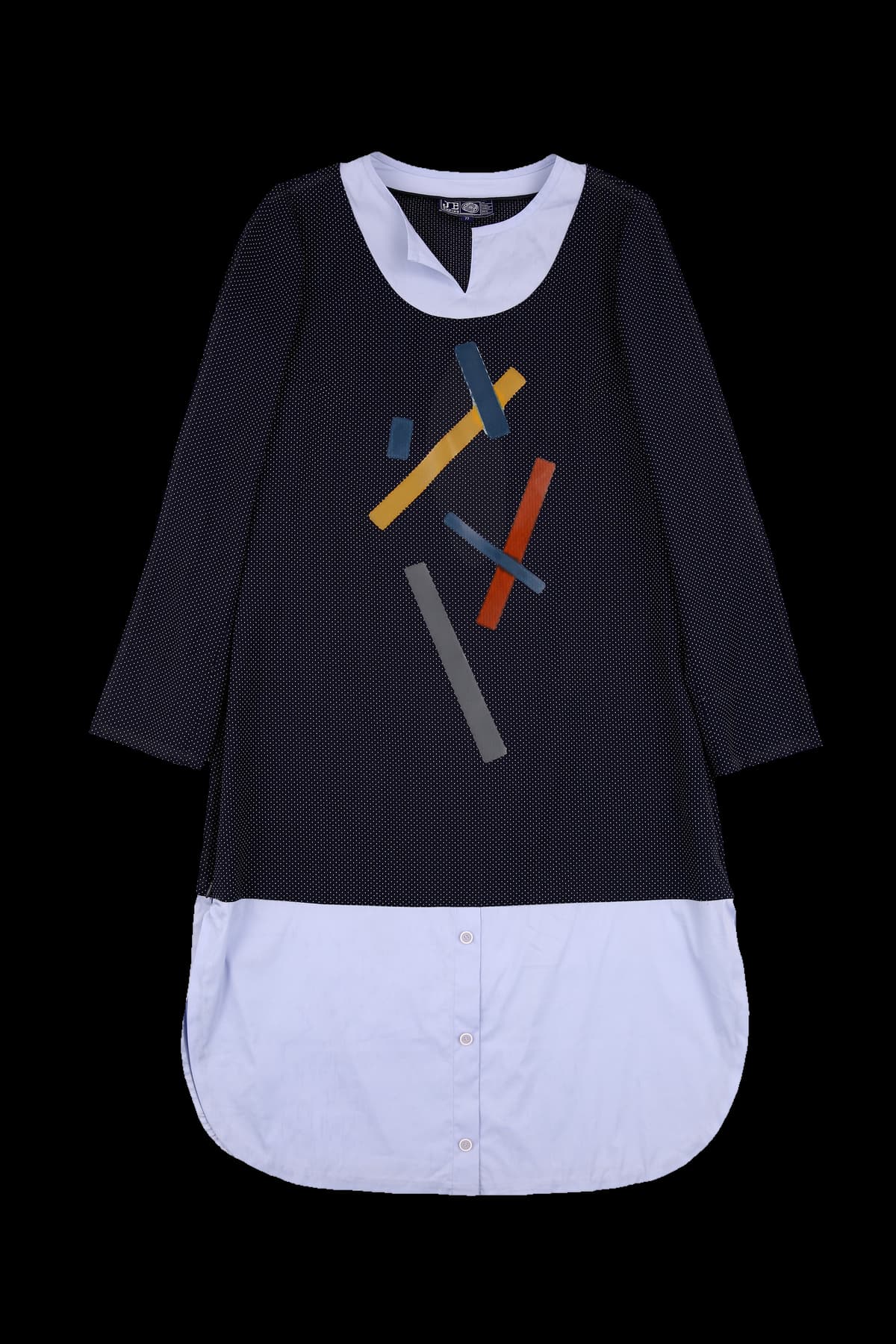 도트 레이어드 셔츠 원피스