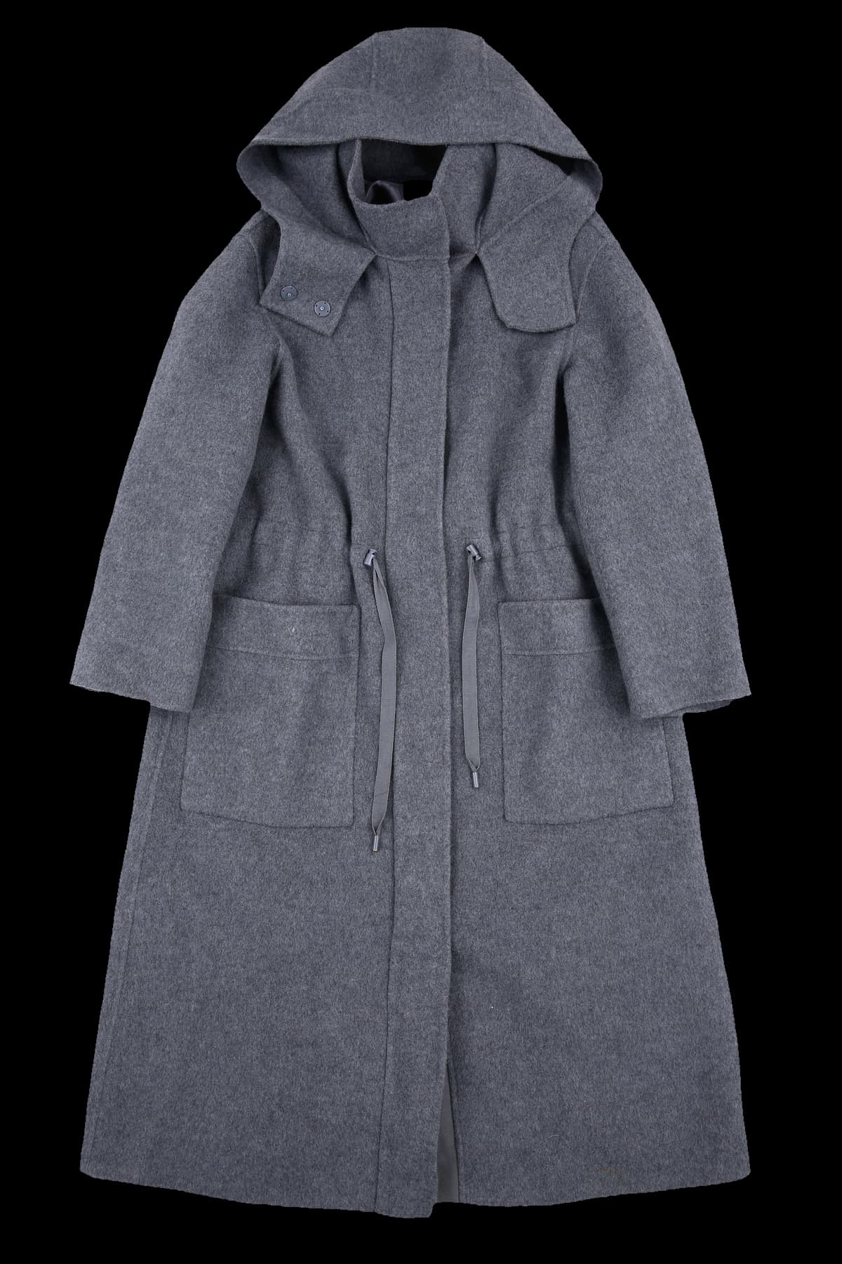 캐시미어 울 후드 롱코트