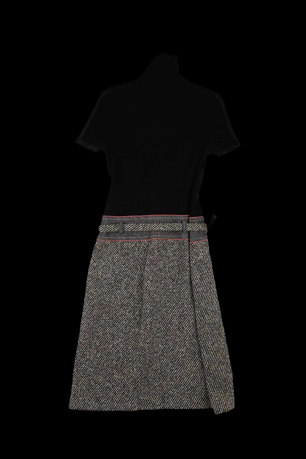 니트 트위드 반팔 원피스