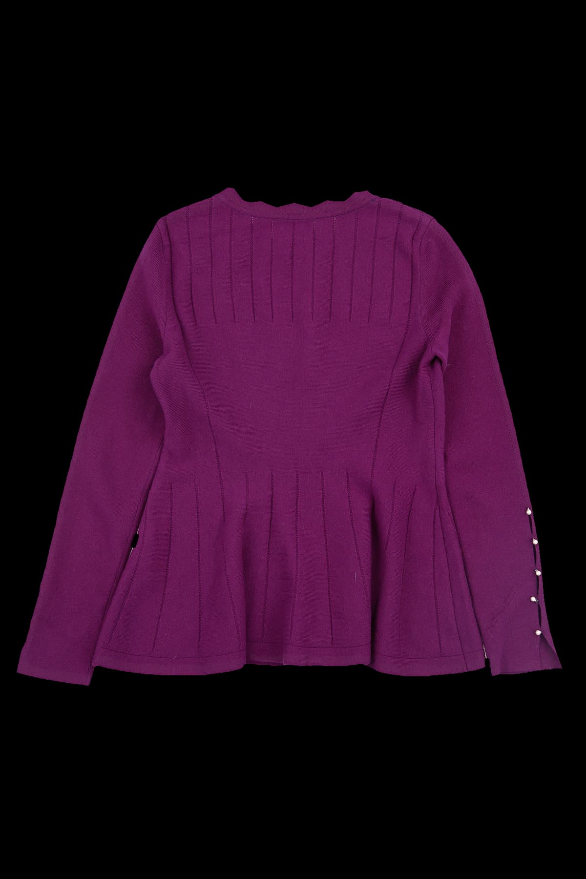 진주 소매 버튼 니트