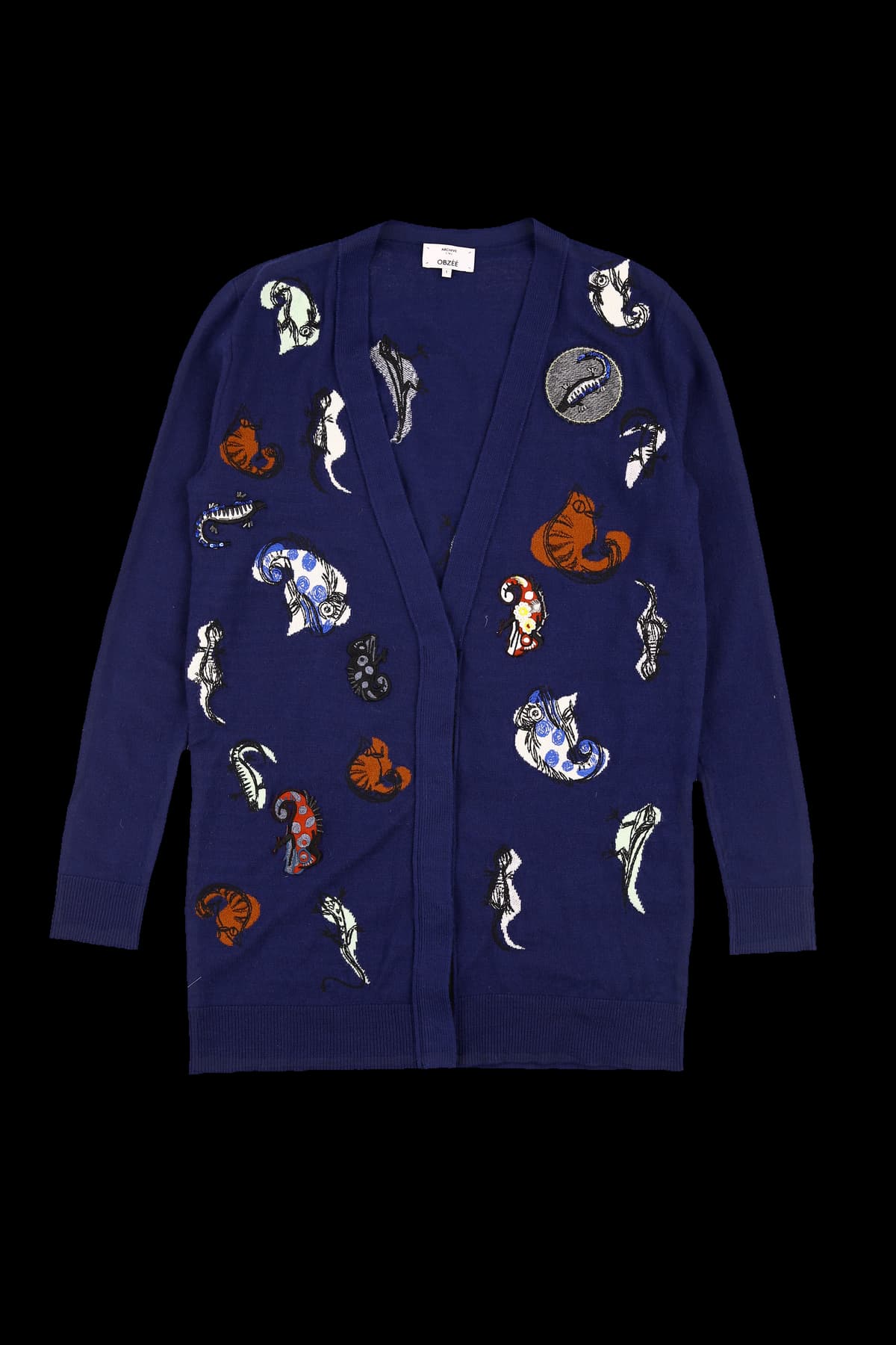 자수 프린팅 가디건