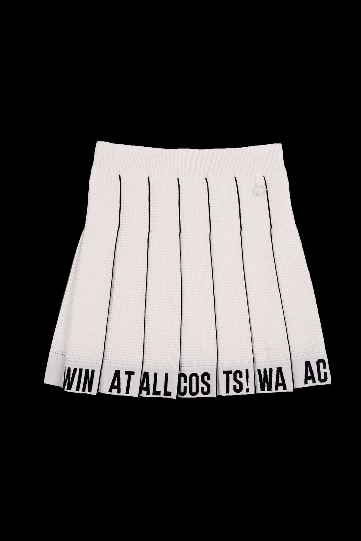 라인 플리츠 니트 스커트