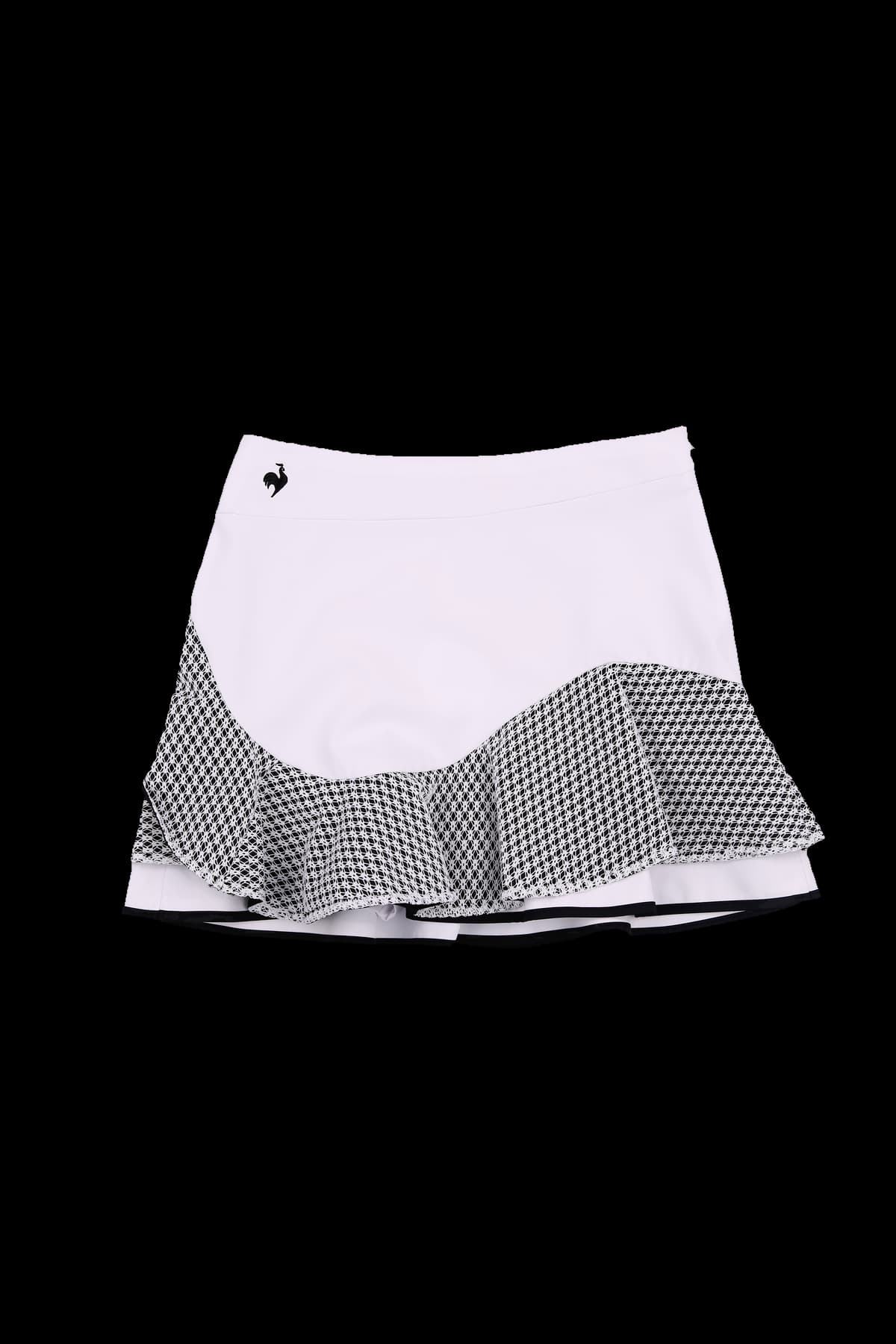 레이스 배색 플레어 스커트