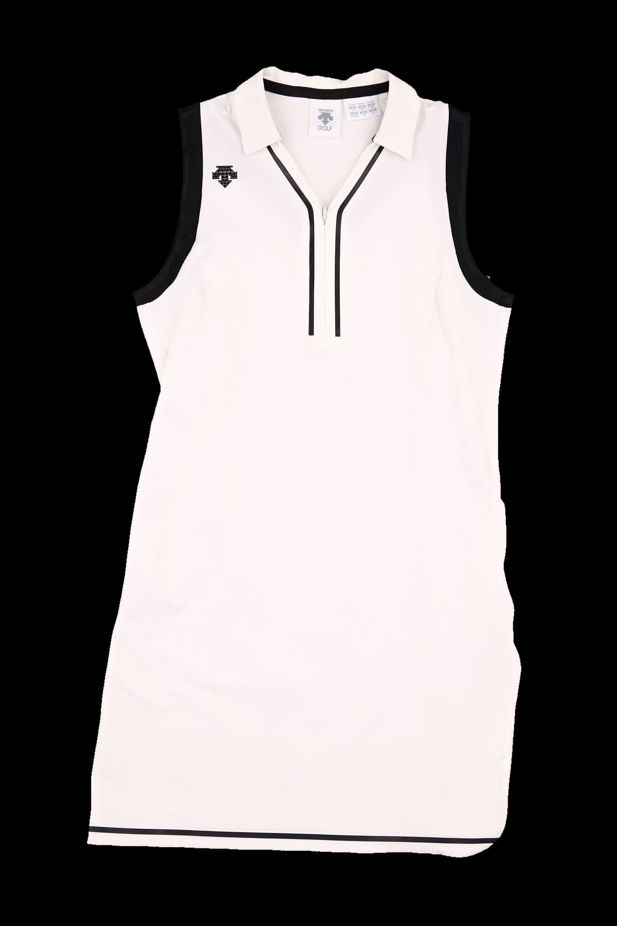 배색 슬리브리스 원피스