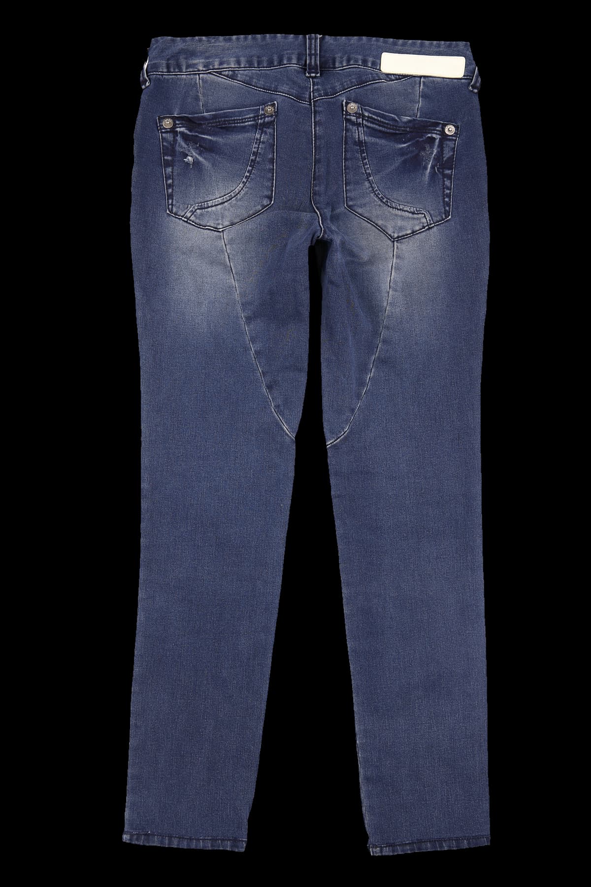 비즈 절개 데님 팬츠