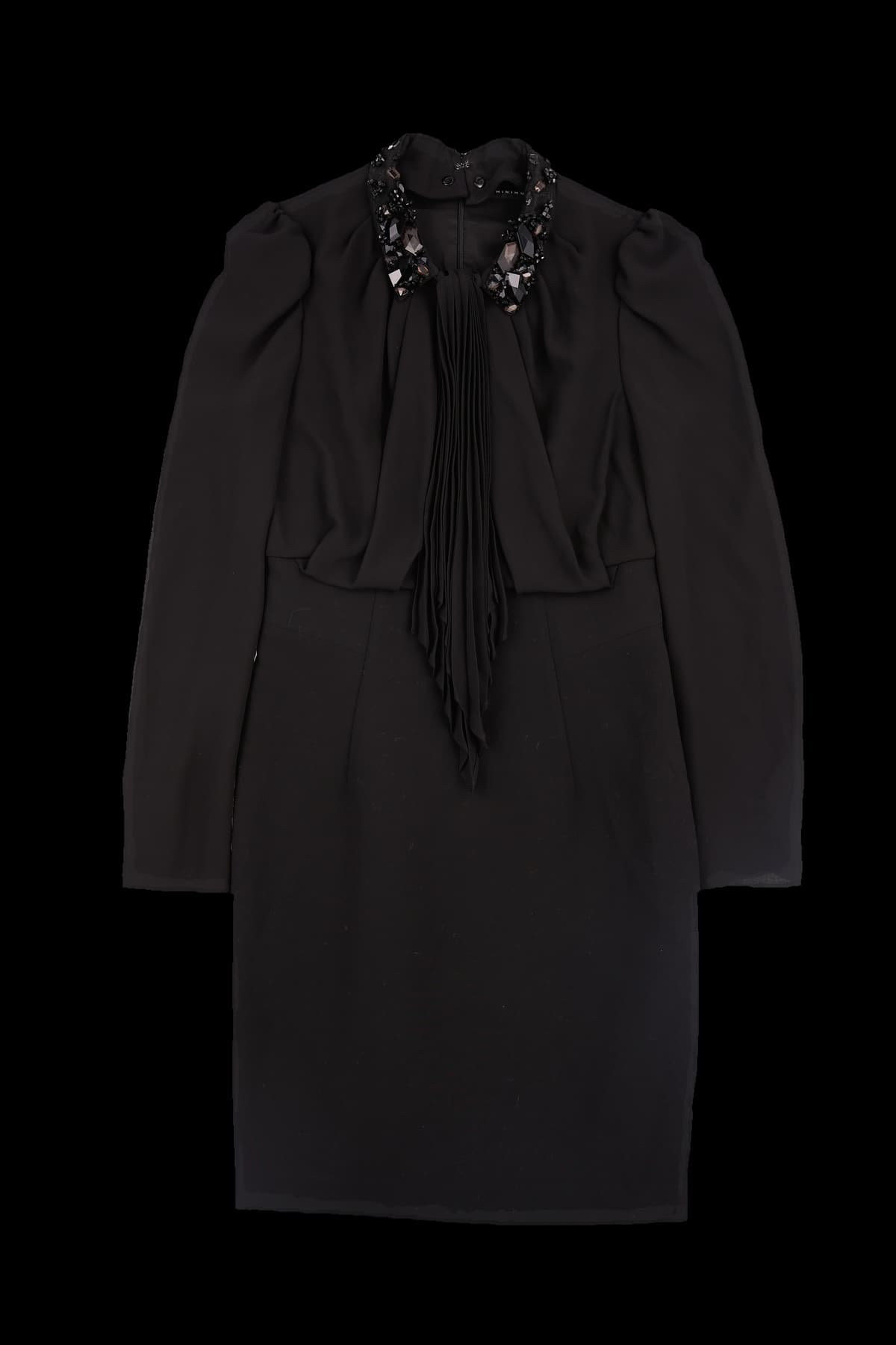 비즈 장식 카라 원피스