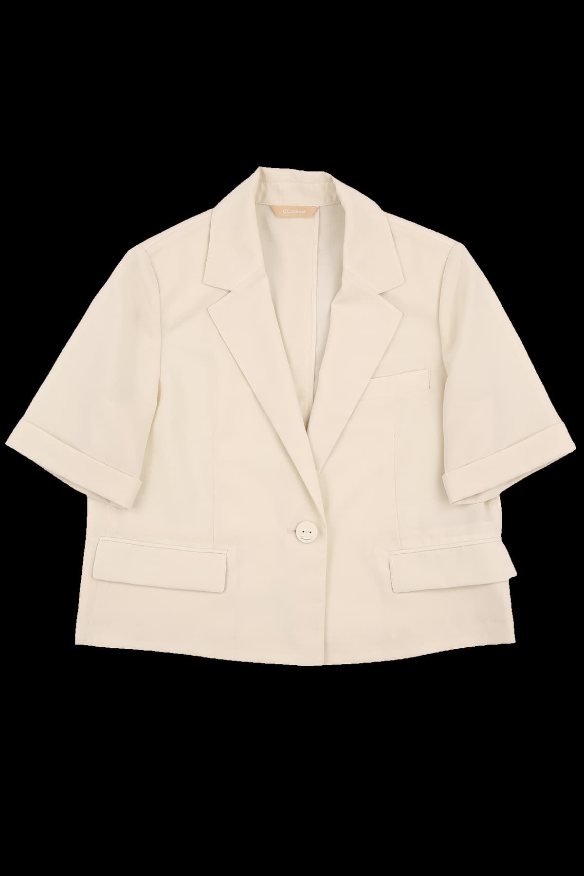 싱글 버튼 반팔 카라 자켓