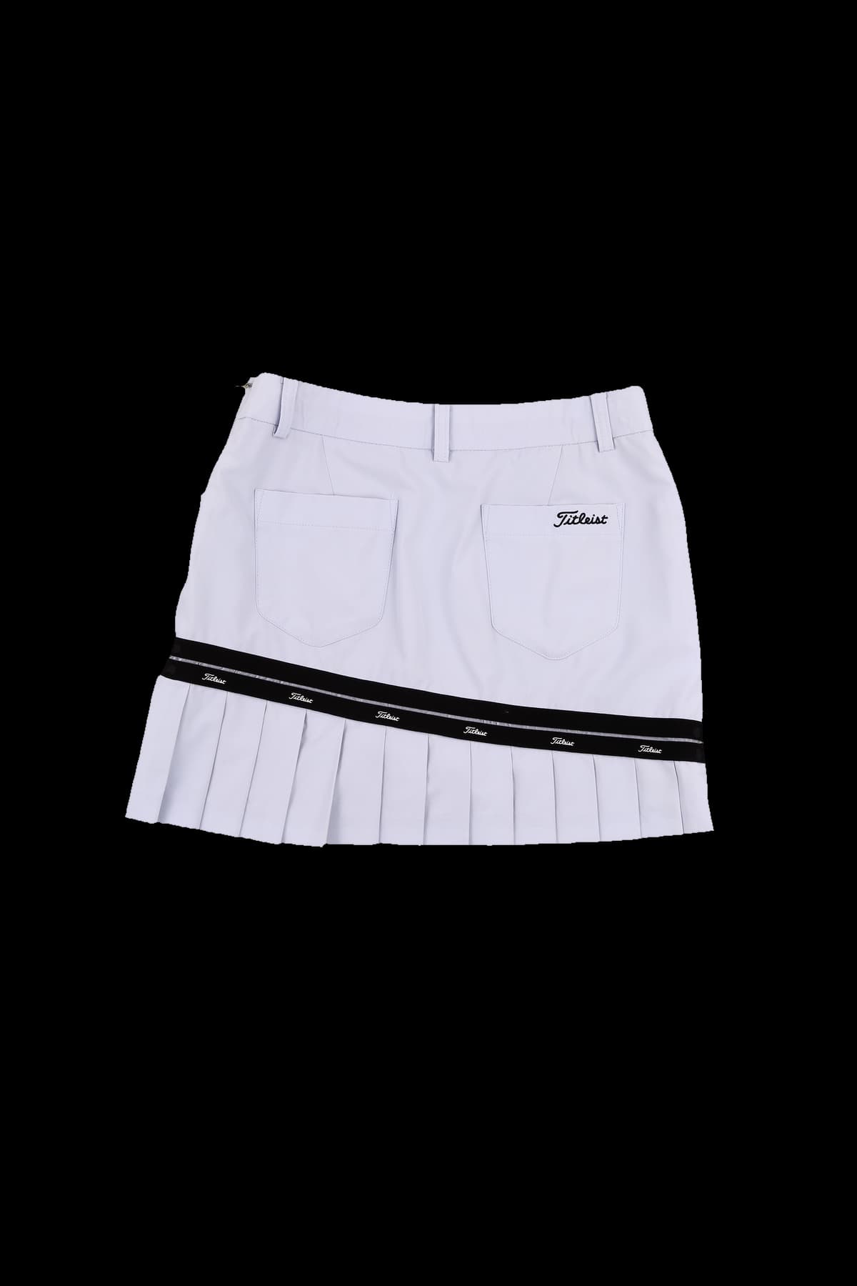 로고 라인 플리츠 스커트