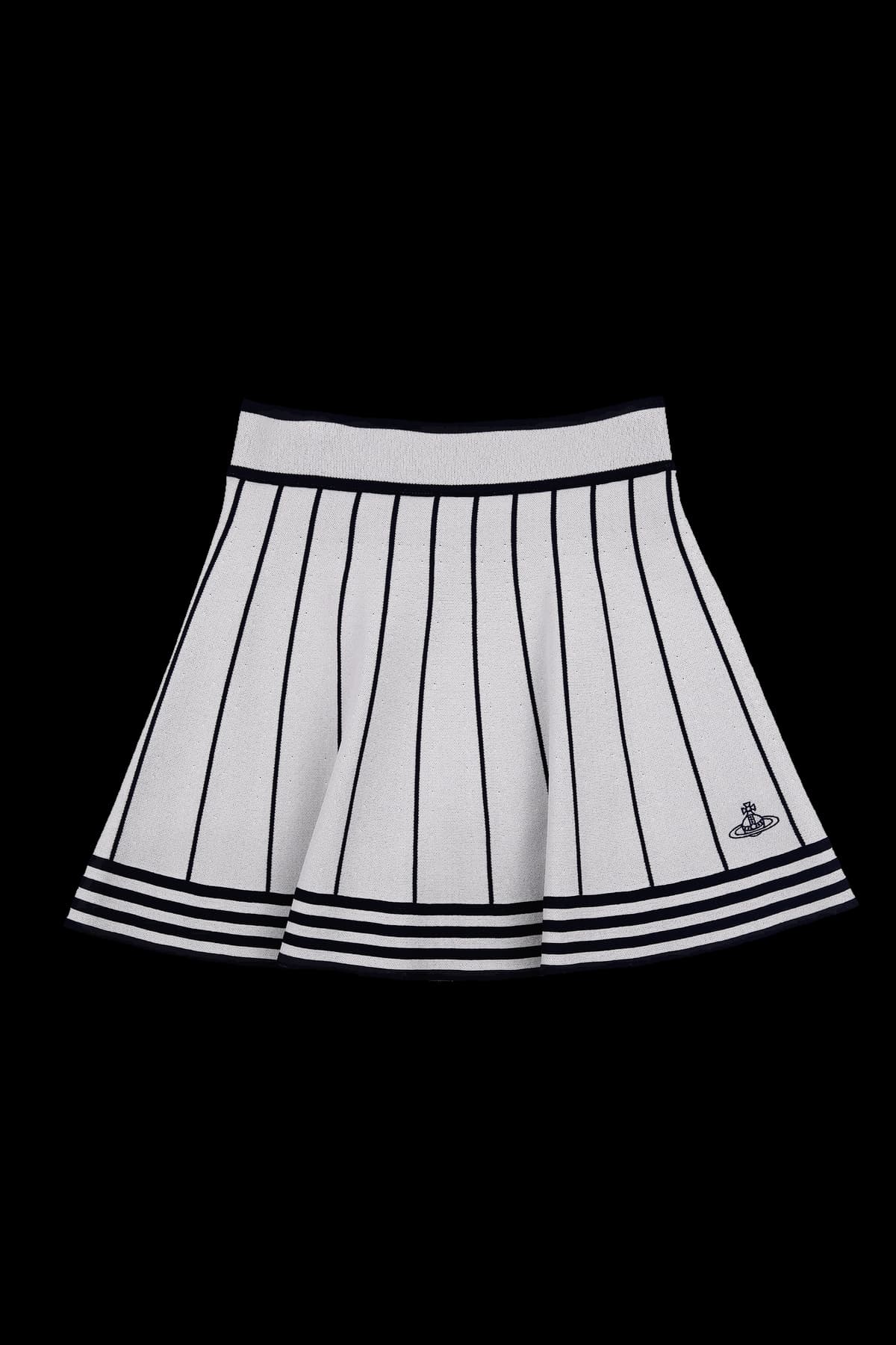 배색 라인 니트 스커트