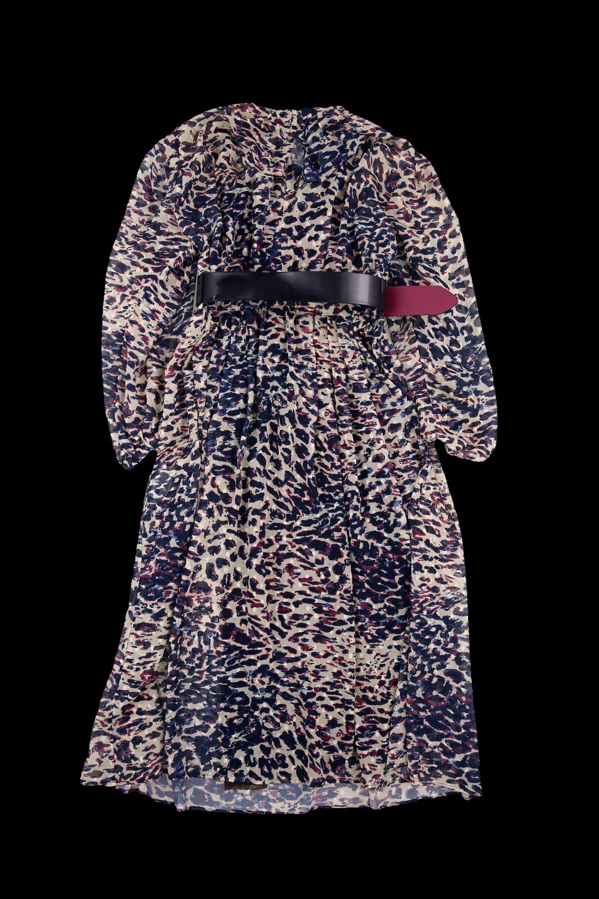 패턴 플레어 롱 원피스