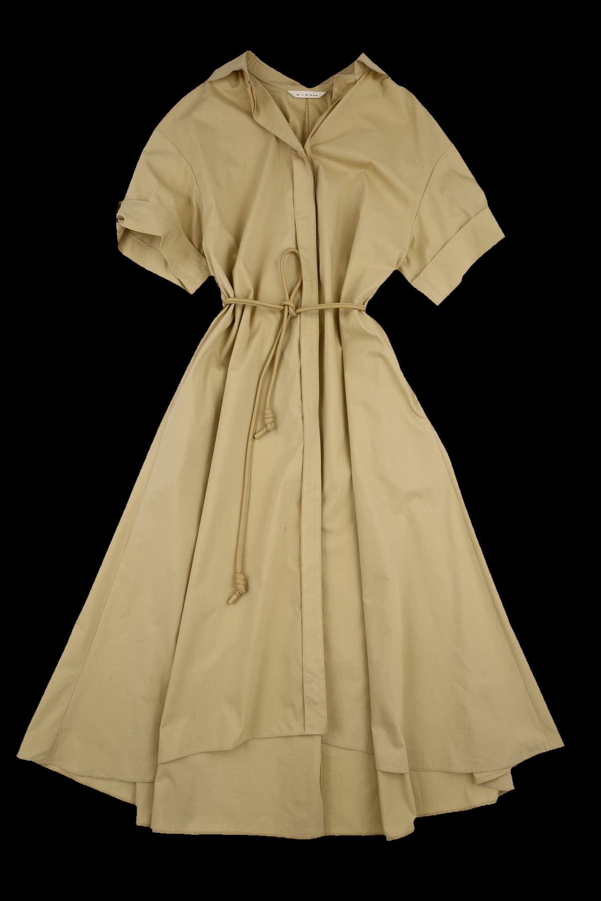 히든 버튼 셔츠 원피스