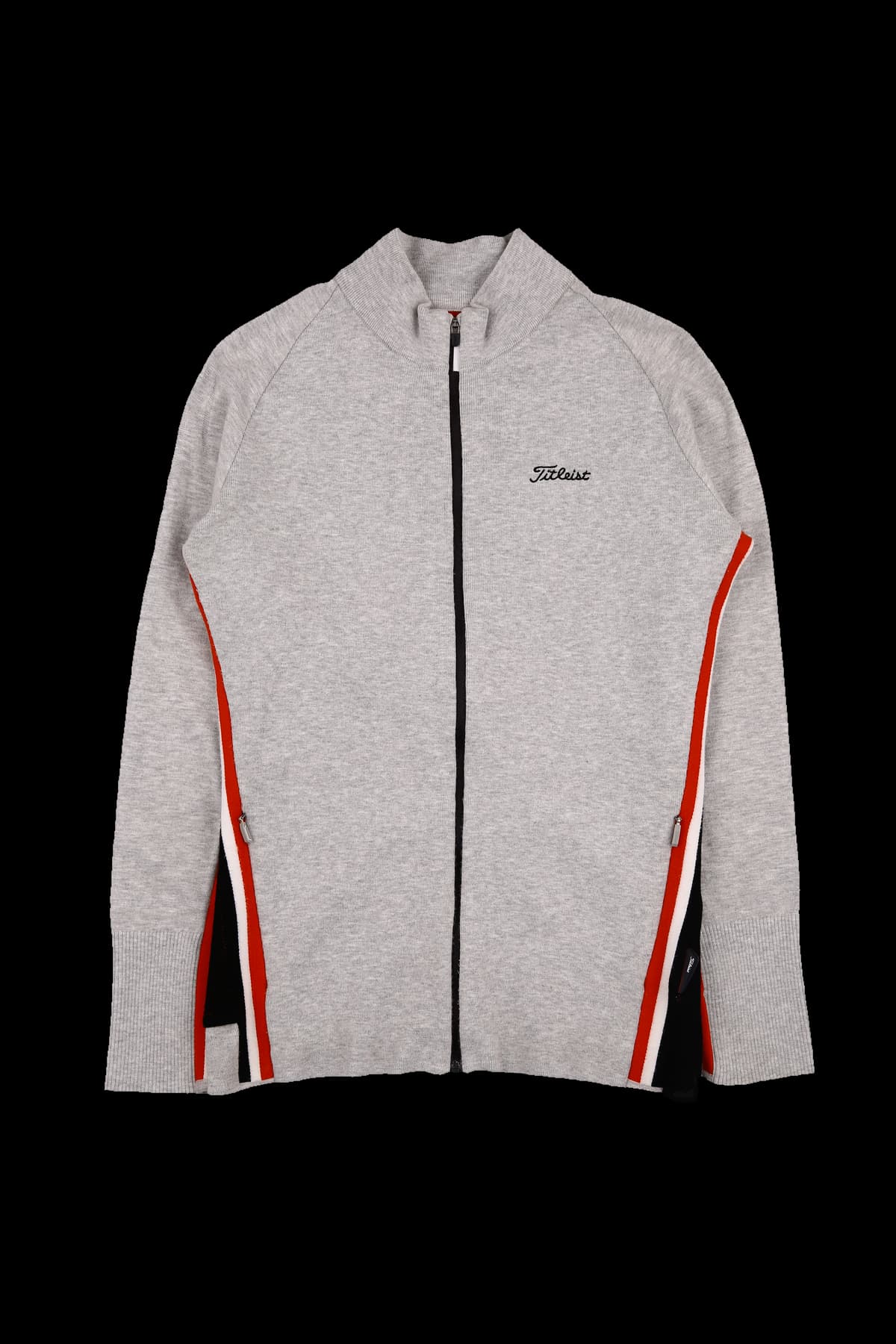 니트 배색 집업 자켓