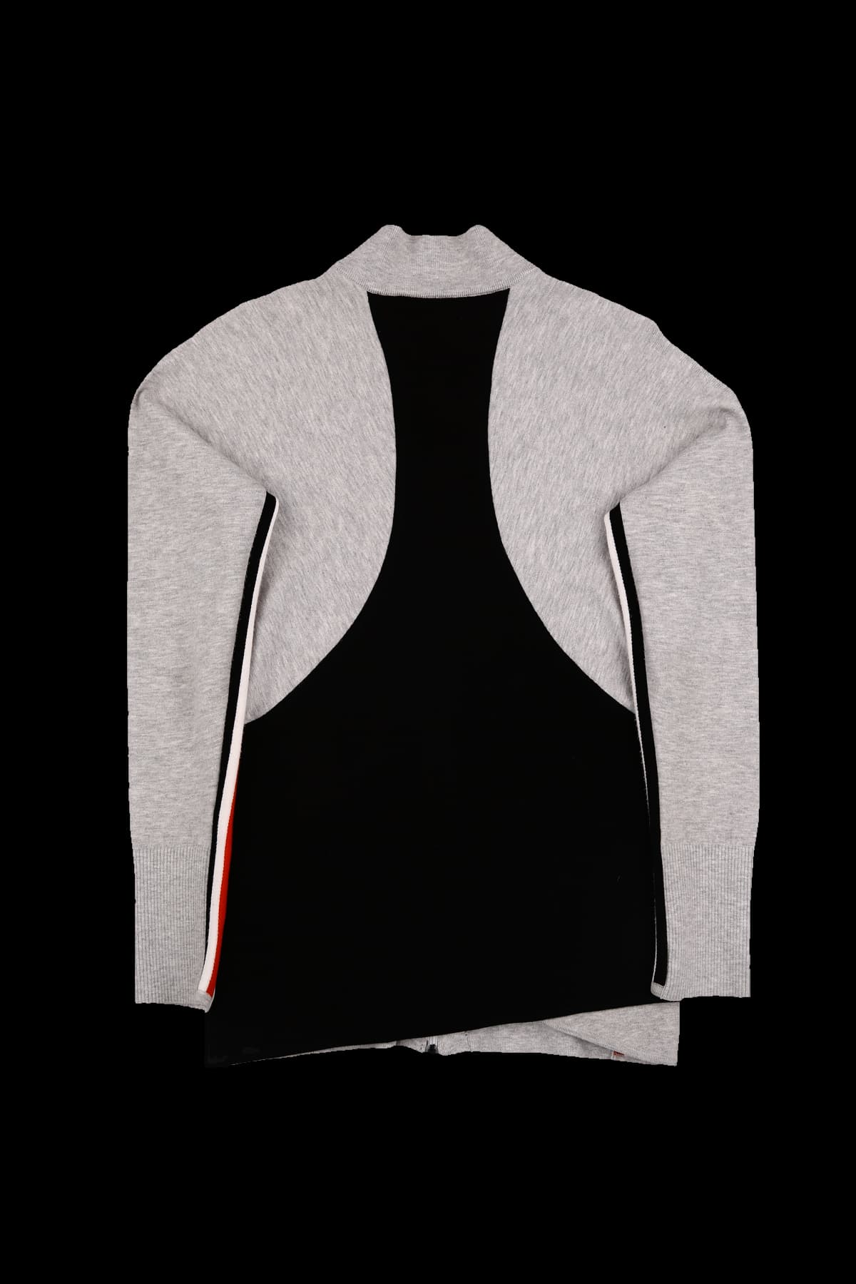 니트 배색 집업 자켓