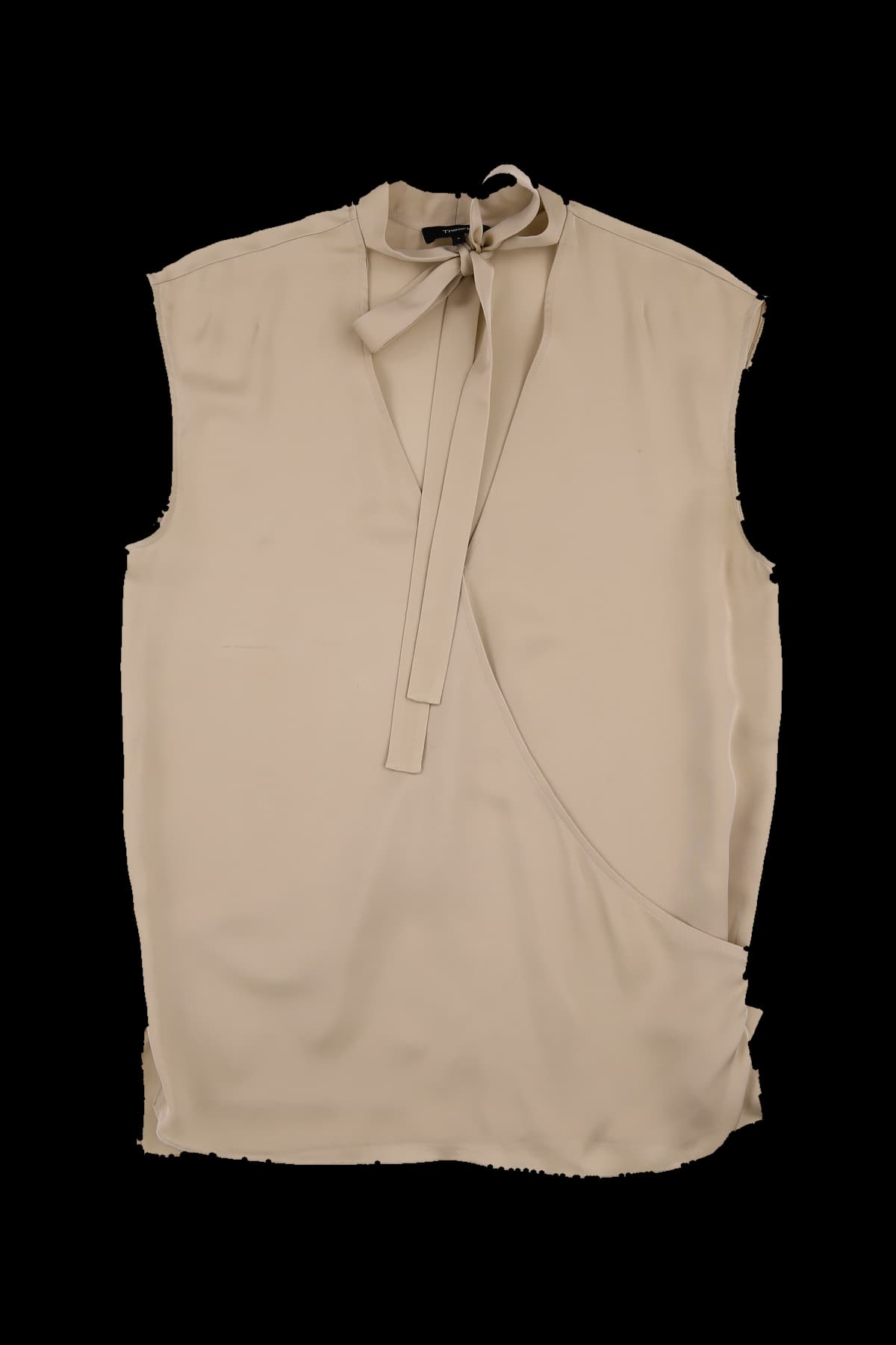 타이 넥 실크 블라우스