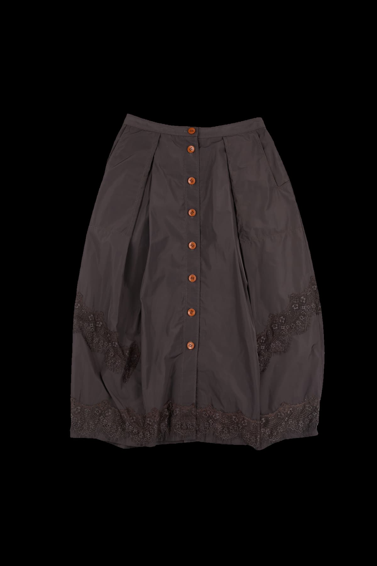 버튼 레이스 포인트 벌룬 스커트