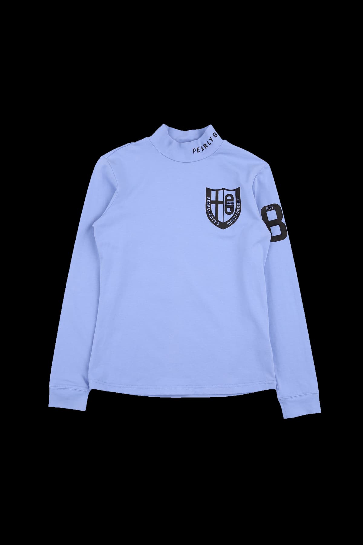 로고 프린팅 하프넥 긴팔 티셔츠