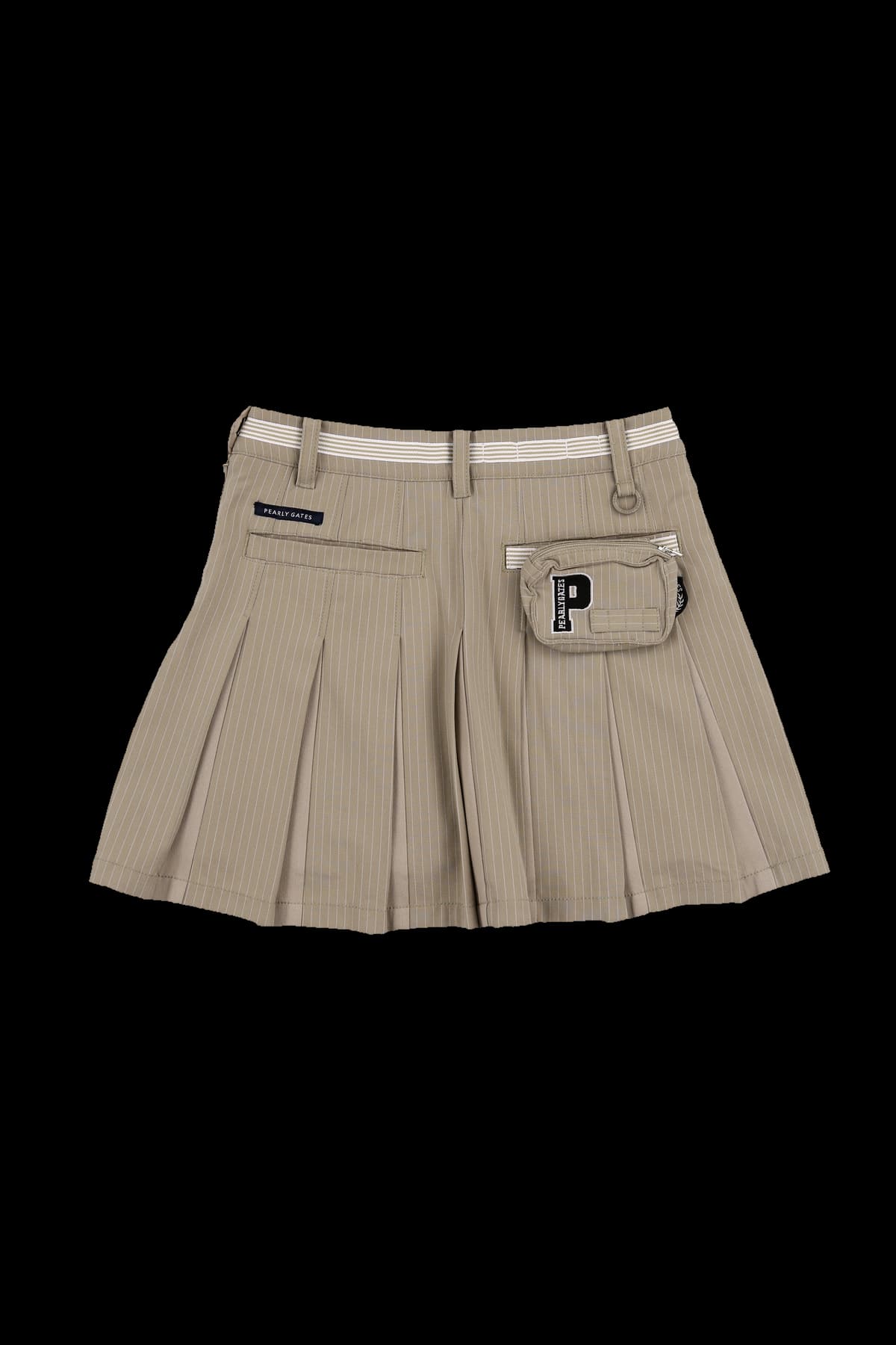 스트라이프 포켓 플리츠 스커트