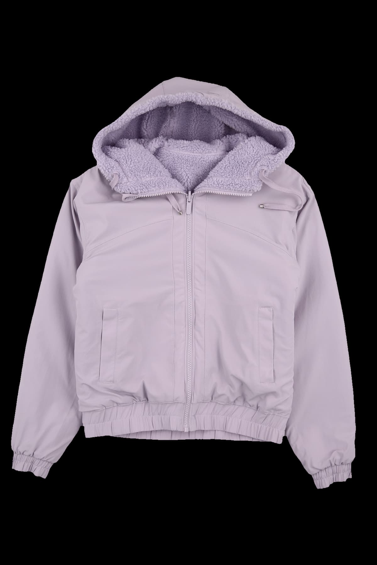 리버시블 양털 후드 집업