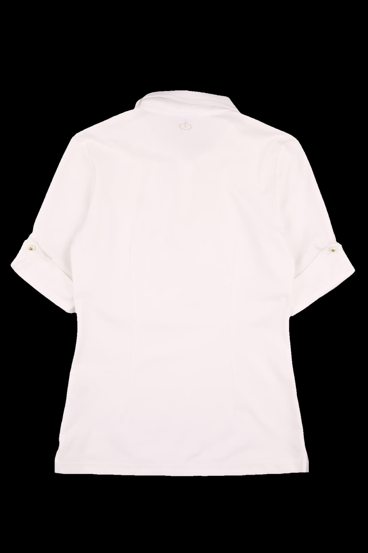 펄 버튼 카라 반팔 티셔츠