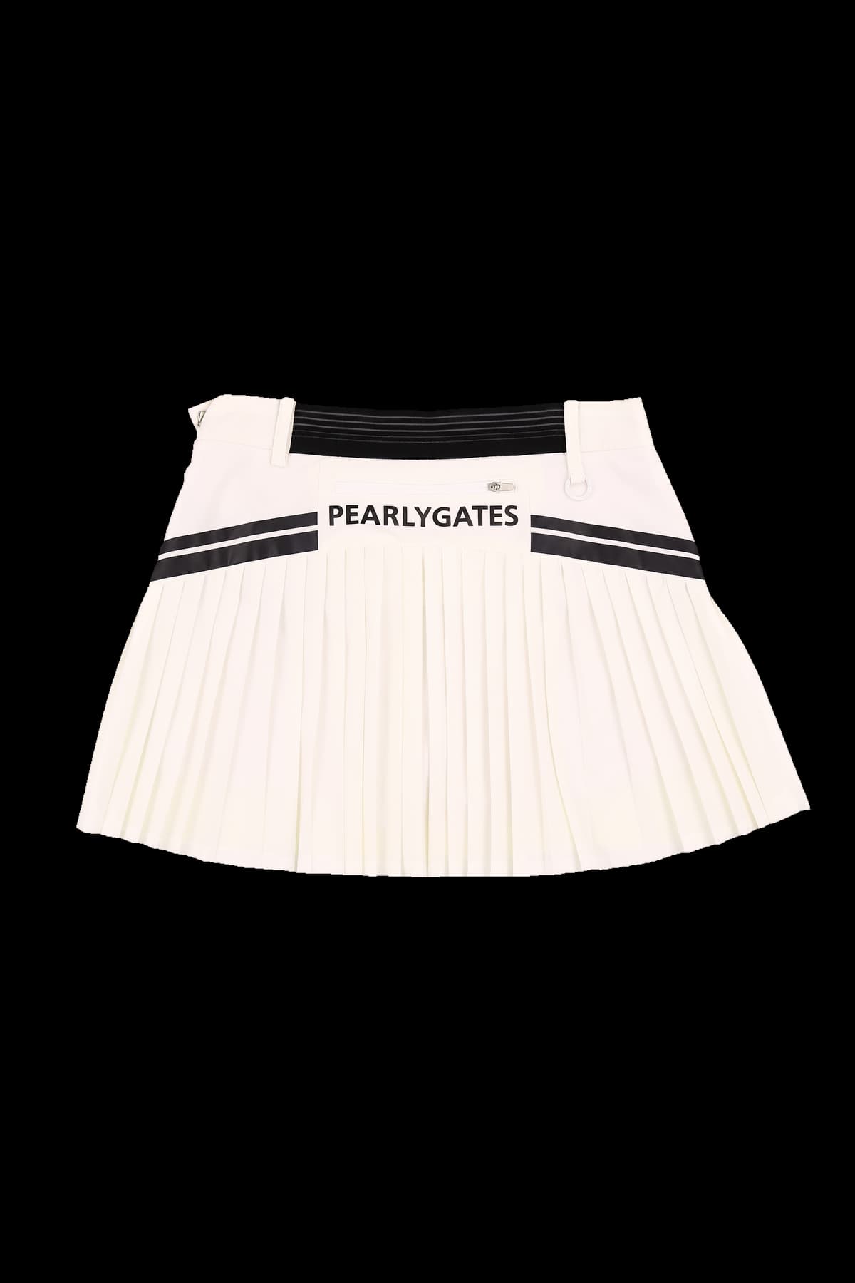 프린팅 라인 플리츠 스커트