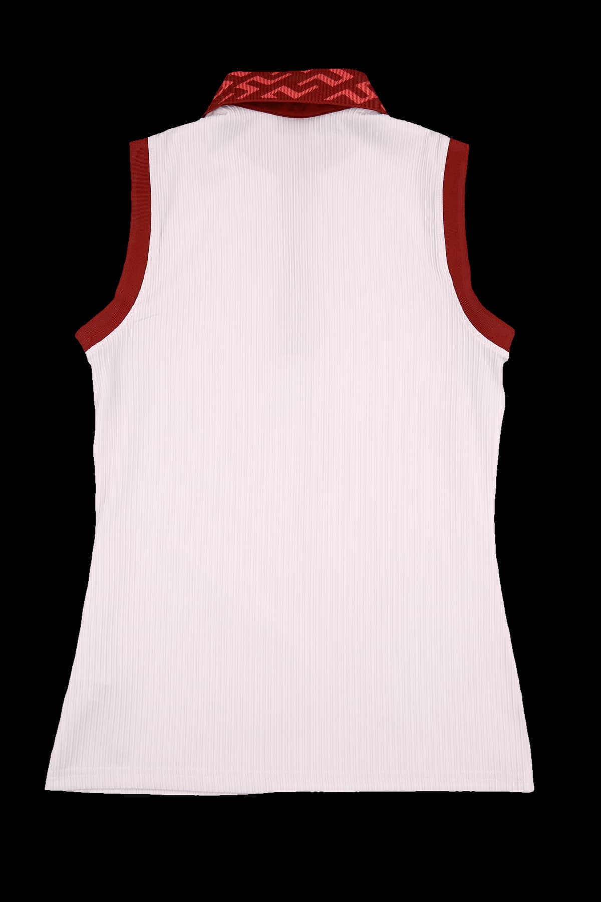 패턴 배색 카라 슬리브리스