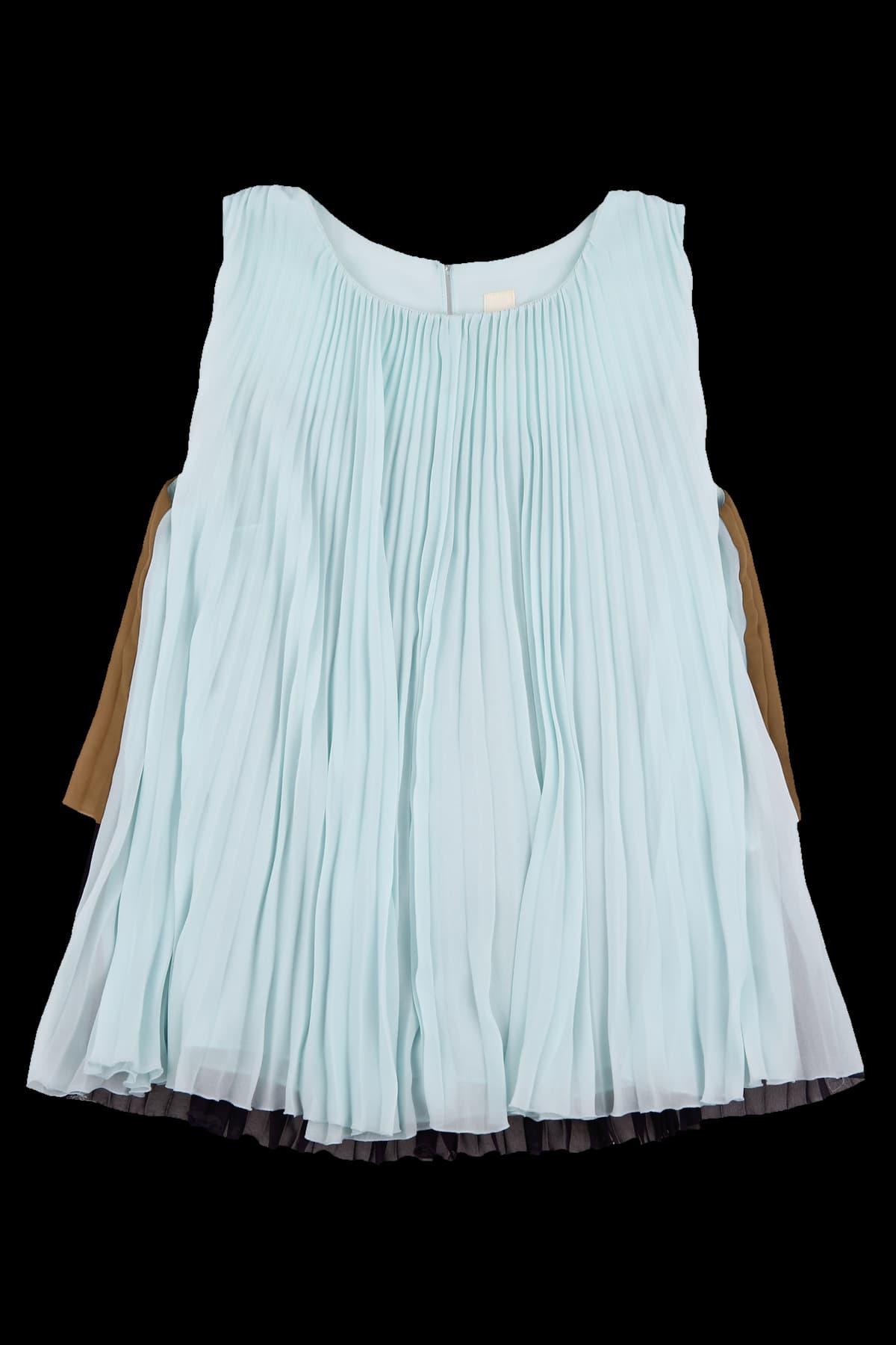 플리츠 슬리브리스 블라우스