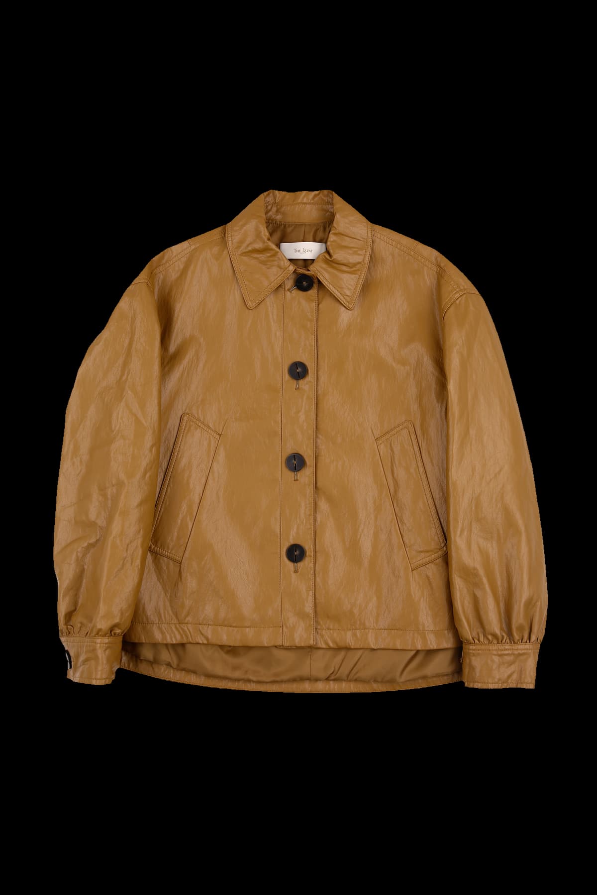 오버핏 페이크 레더 점퍼