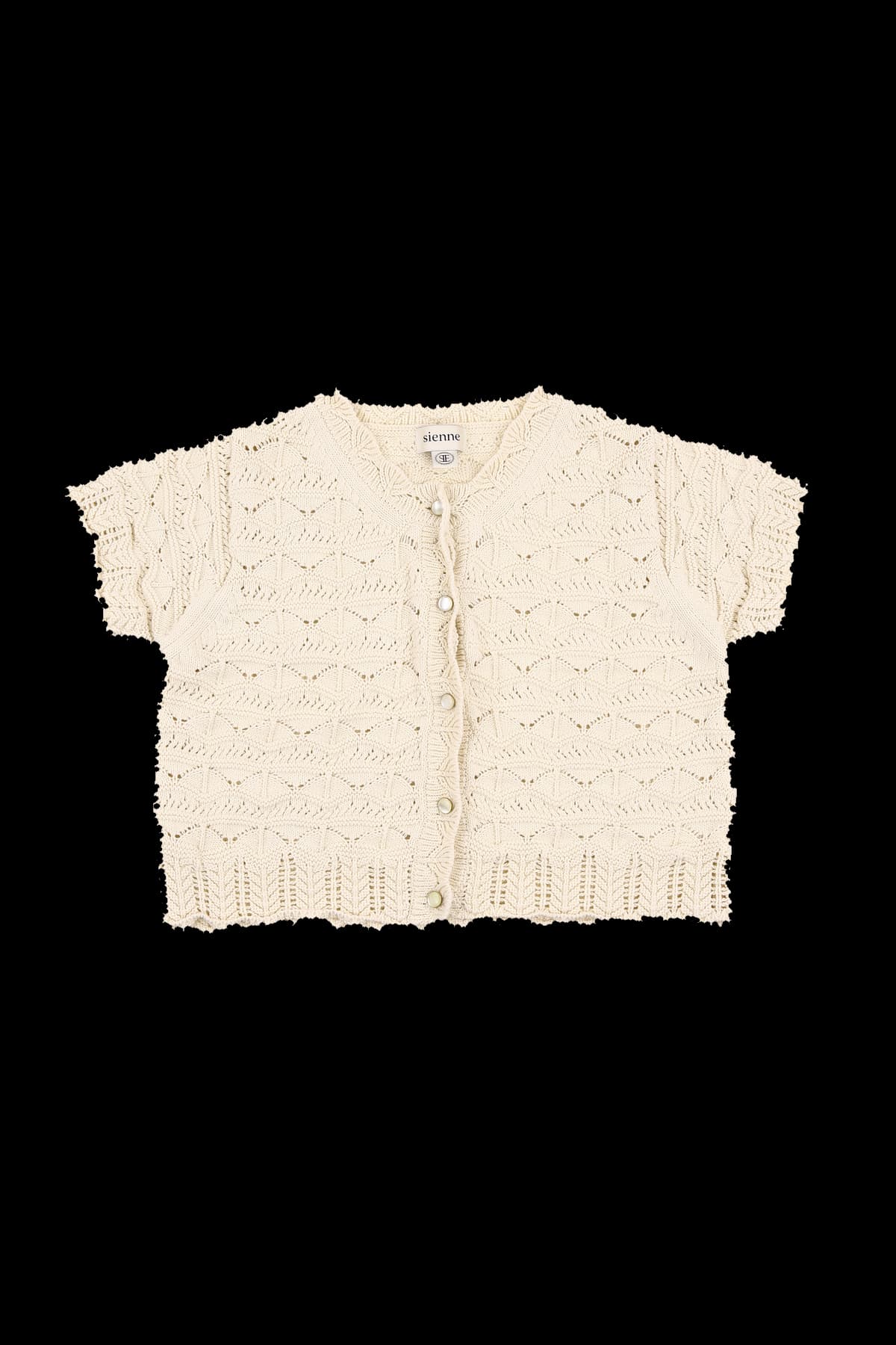 크로쉐 코튼 반팔 가디건