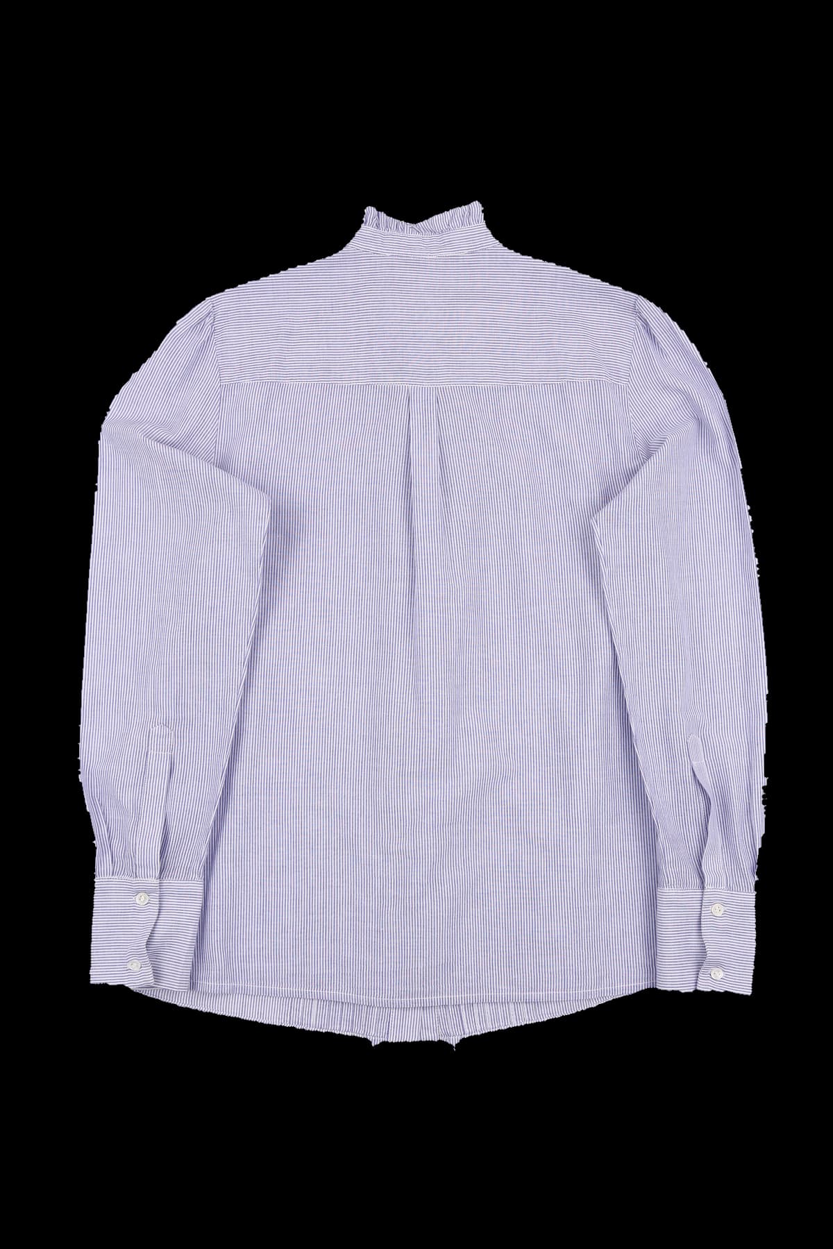 스트라이프 프릴 블라우스