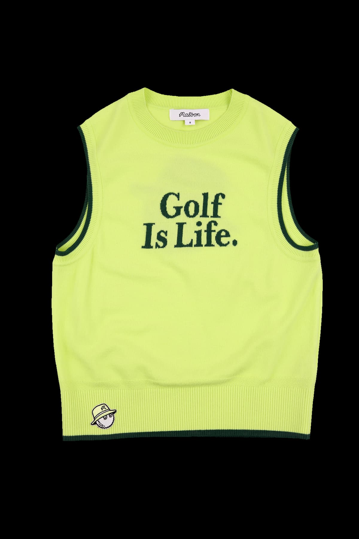 배색 민소매 니트