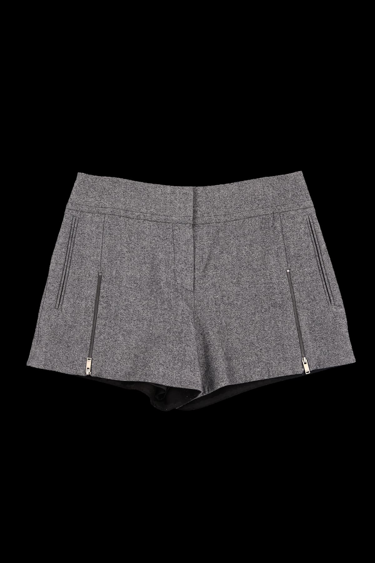 사이드 지퍼 절개 하프 팬츠