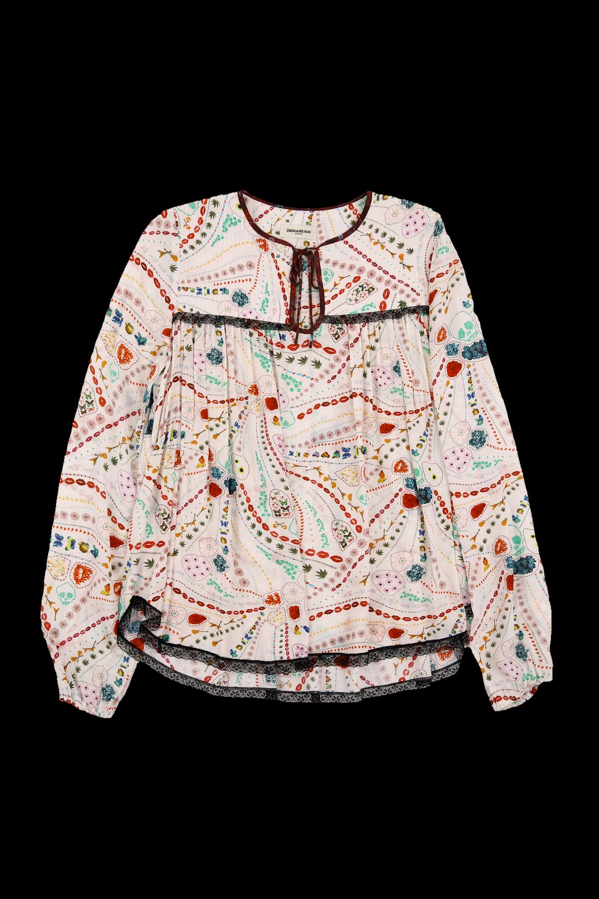 플로럴 패턴 블라우스