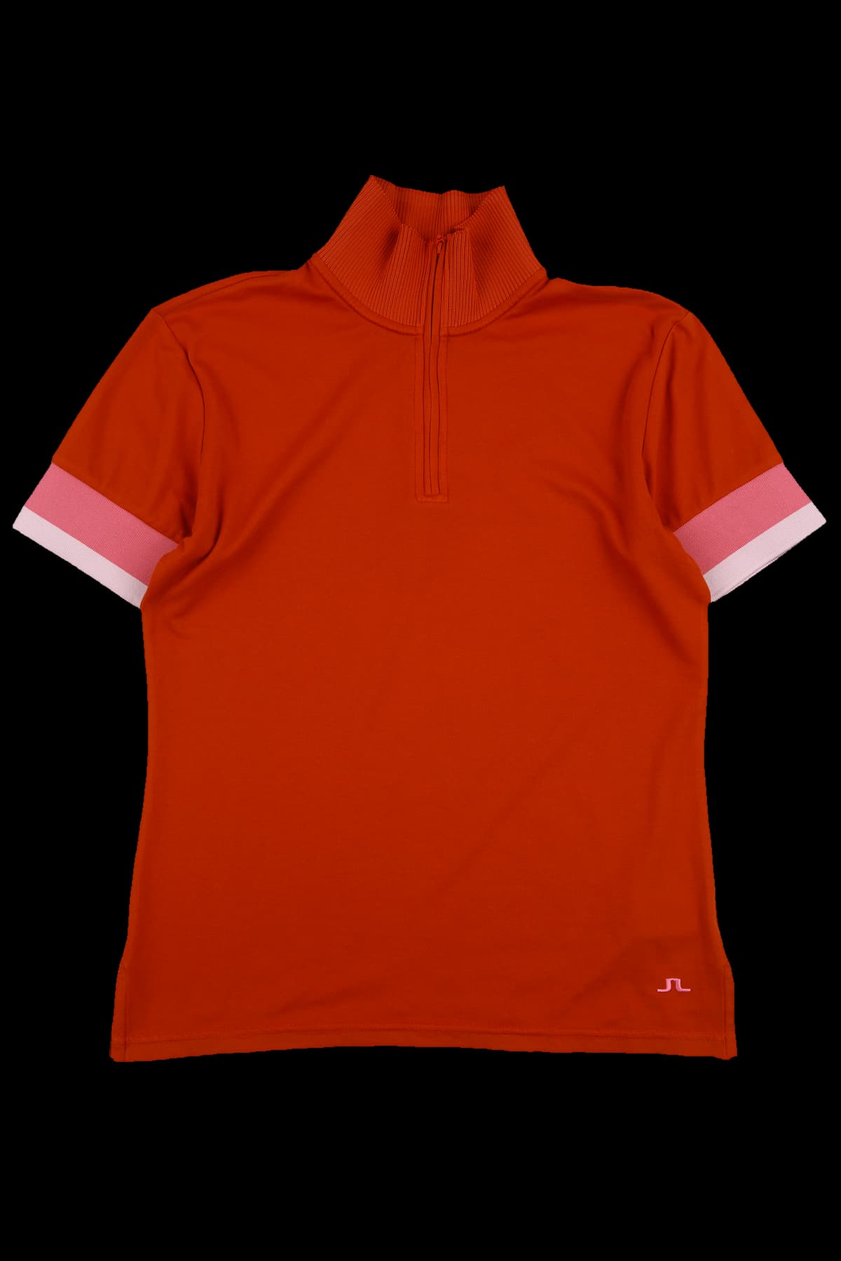 배색 반팔 카라티