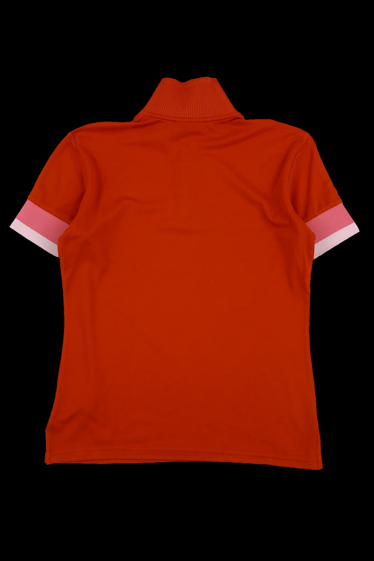 배색 반팔 카라티