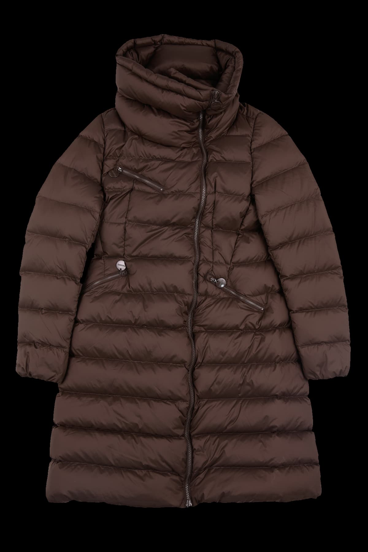 사선 집업 롱 점퍼