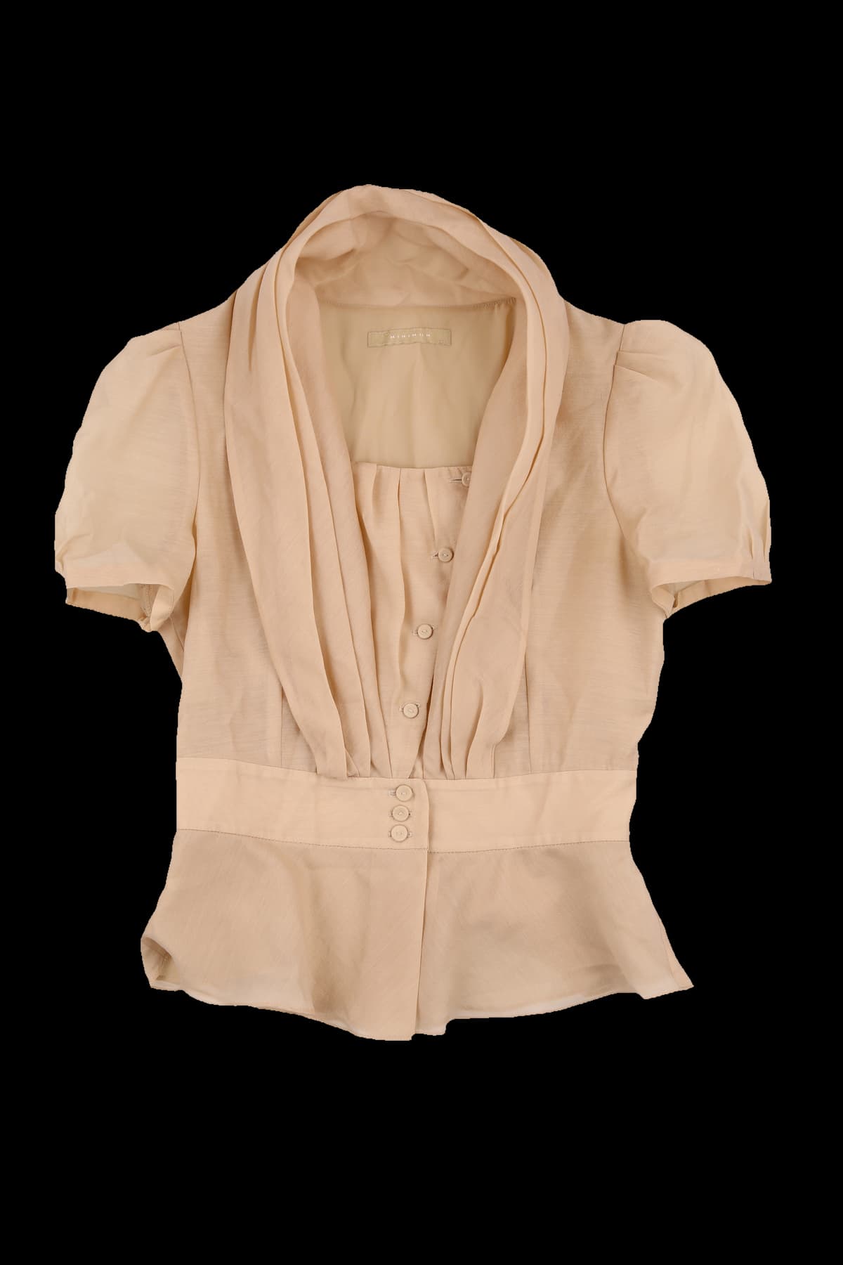 반팔 단추 블라우스