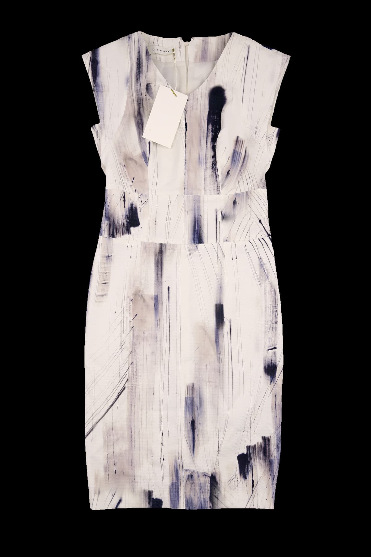 패턴 슬리브리스 원피스