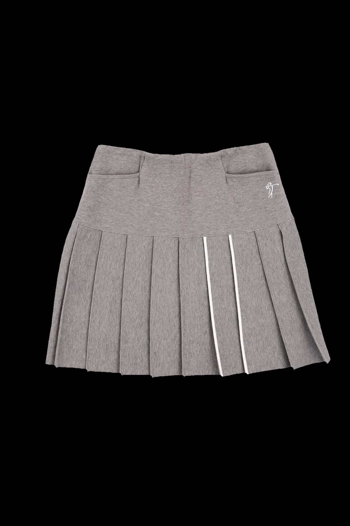 니트 플리츠 큐롯 스커트