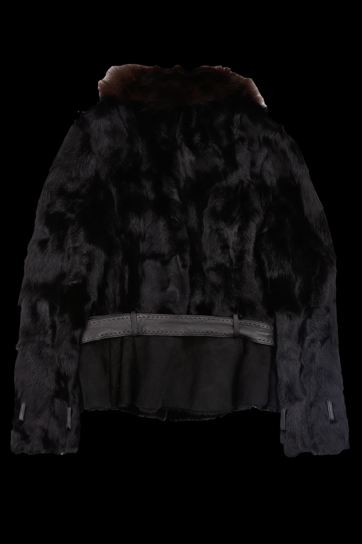 여우털 벨트 자켓