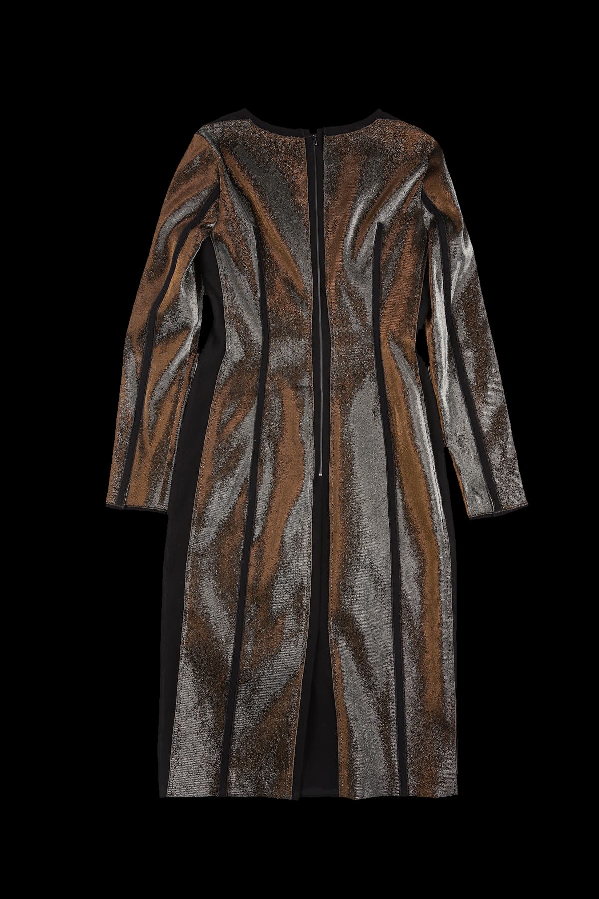 금빛 배색 원피스